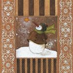 Snowman in love brown